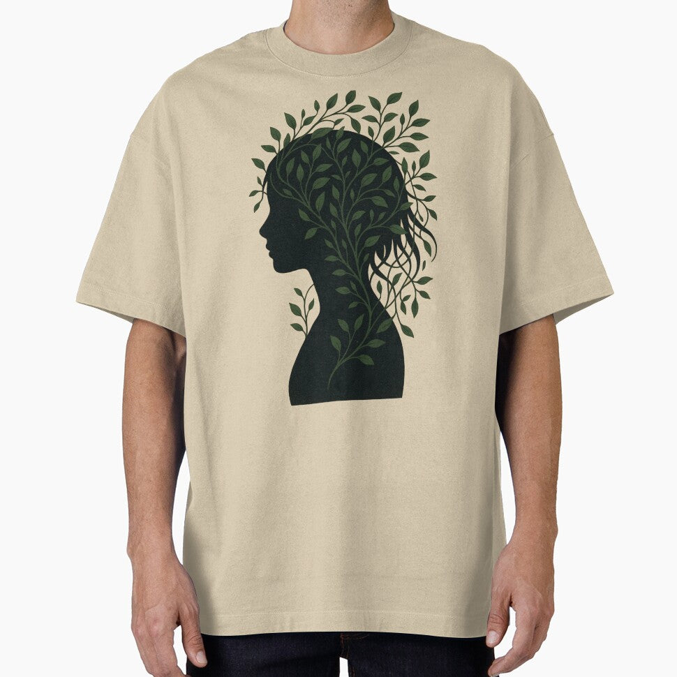 Nature Mind Silhouette T-Shirt – Calm Growth Aesthetic Art Design by KDesignCrafts Hoodie, Sweatshirt (Image 1)