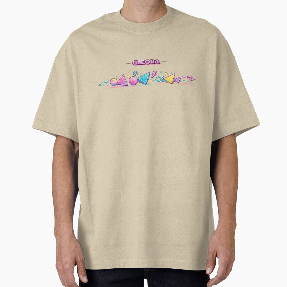 CLEORA Retro 90s Geometric Pattern Banner – Minimal Colorful AI Design by Cleora Art T-Shirts, Hoodie, Sweatshirt (Image 1)