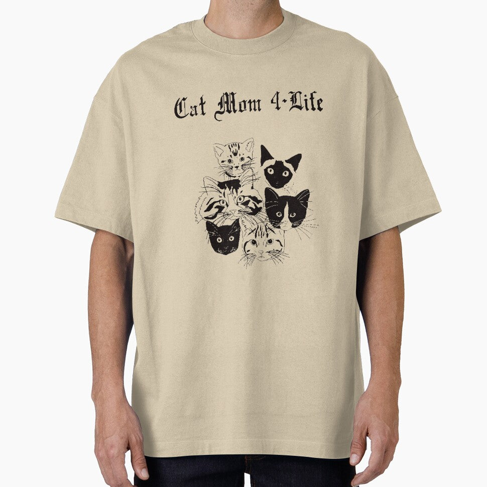 Cat Mom 4 Life by lmegna1 T-Shirts, Hoodie, Sweatshirt | BlankRebels.com (Image 1)