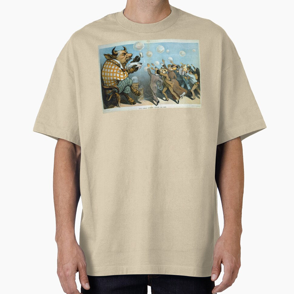 "Wall Street bubbles - Always the same" Bear Market Illustration 1901 by Popular-Gifts T-Shirts, Hoodie, Sweatshirt (Image 1)