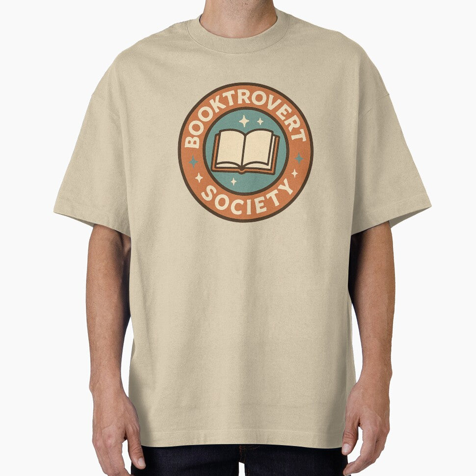 Booktrovert Society – Retro Book Lover Badge Design by FandomFunStudio T-Shirts, Hoodie, Sweatshirt (Image 1)