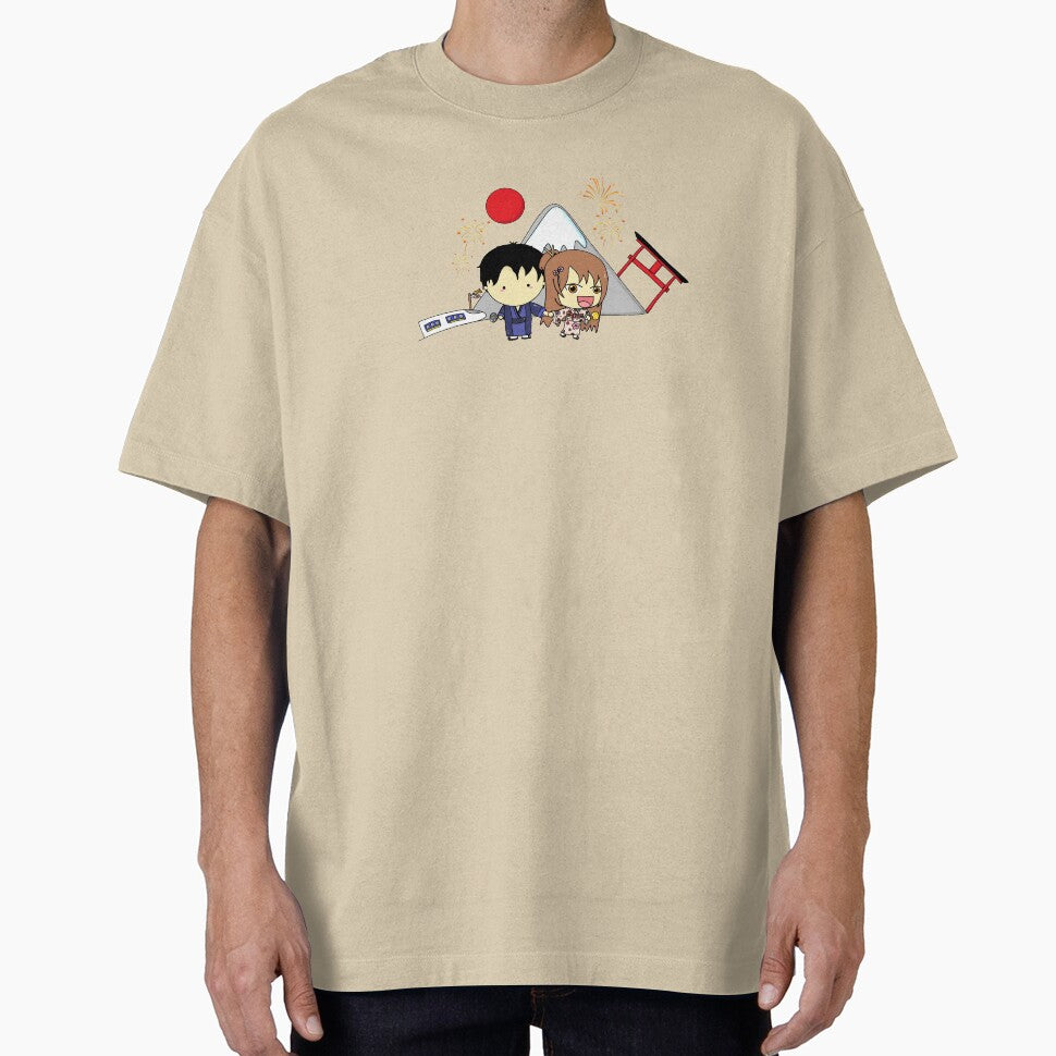 Cute Cartoon Anime Couple Goes To Japan by DTEH T-Shirts, Hoodie, Sweatshirt | BlankRebels.com (Image 1)
