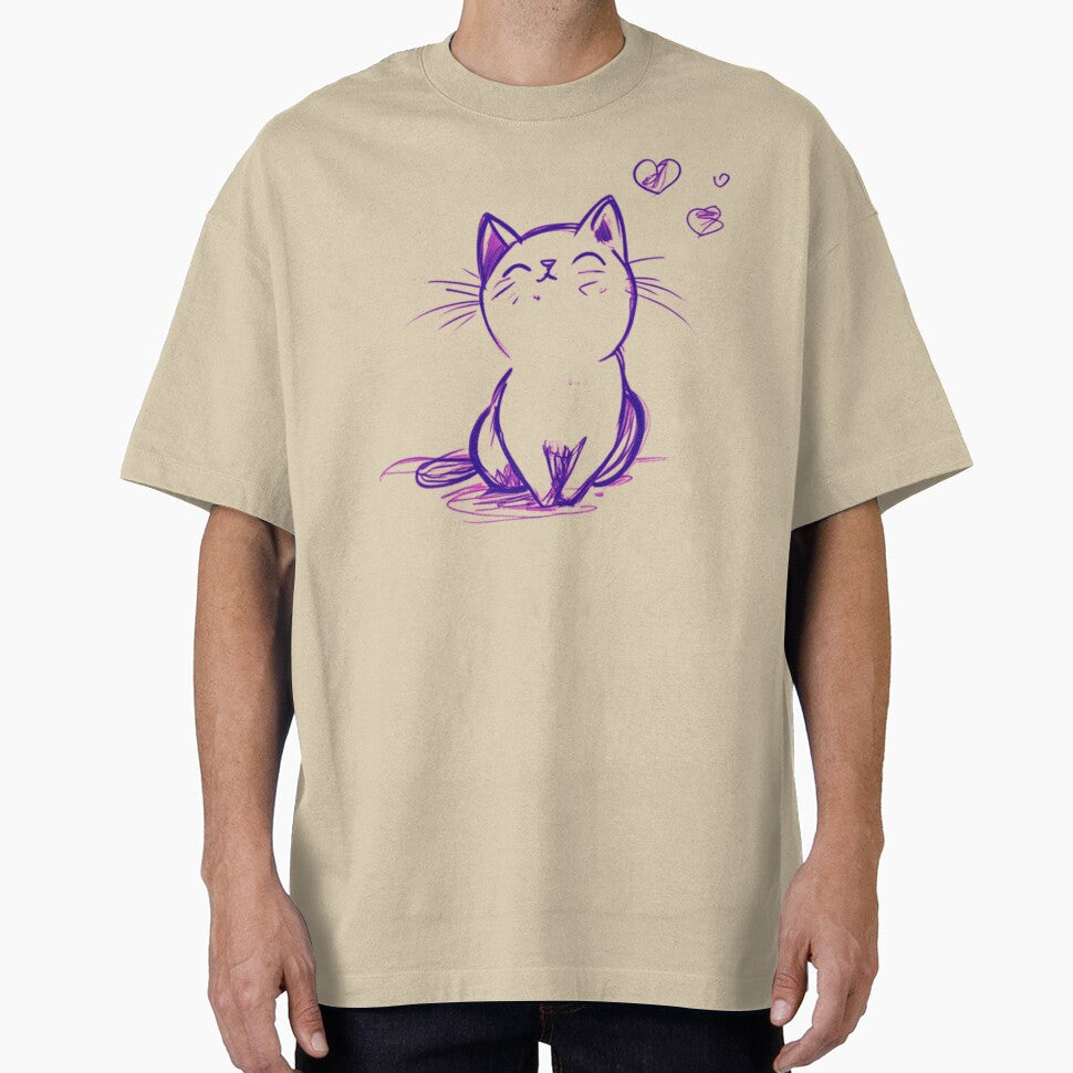 Purple Love Cute Kitty Draw by RetroNeon T-Shirts, Hoodie, Sweatshirt | BlankRebels.com (Image 1)