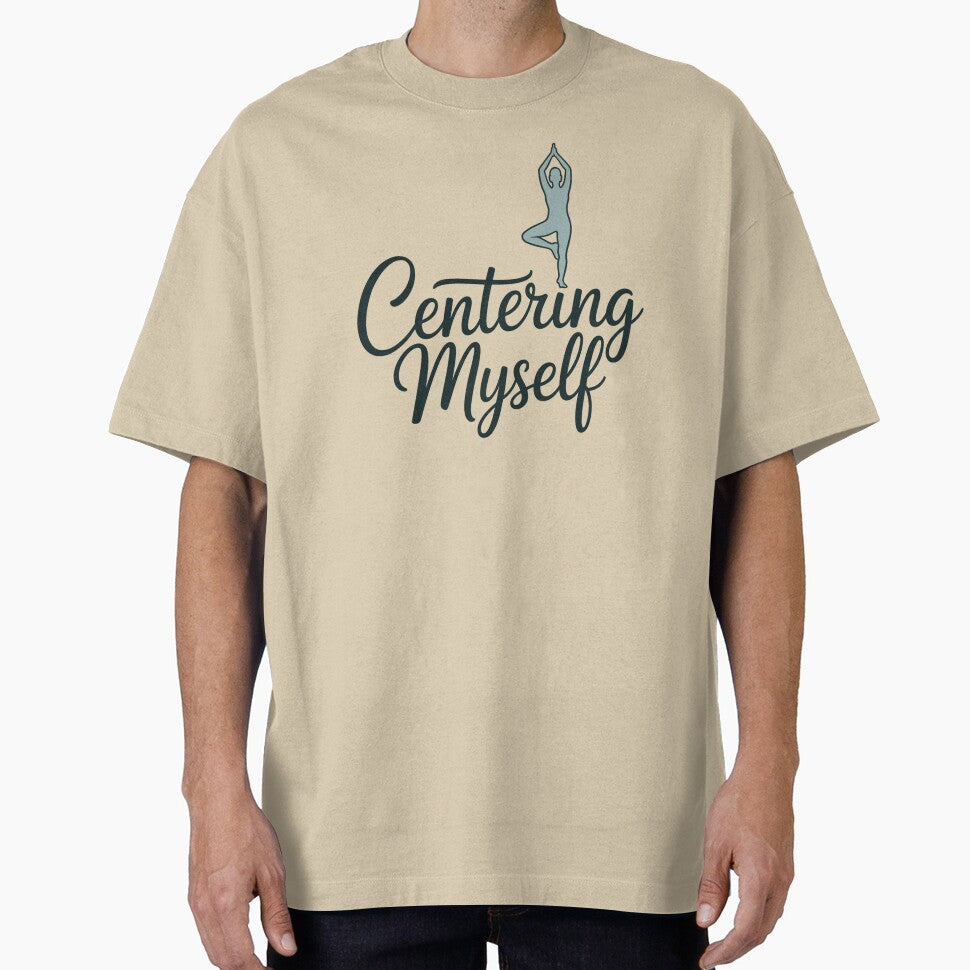 Minimalist Centering Myself Yoga Tree Pose Lover Gift by chattsuede T-Shirts, Hoodie, Sweatshirt | BlankRebels.com (Image 1)