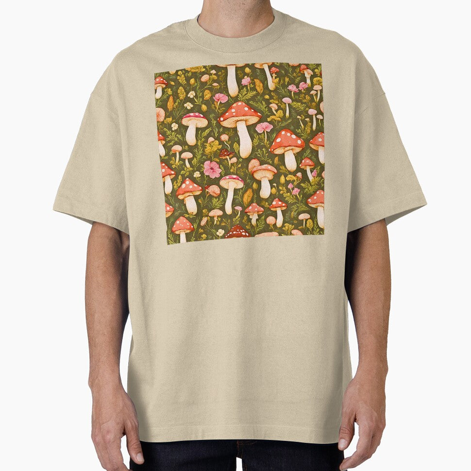 Cottagecore Cute Mushroom Pattern by CaptainNemo21 T-Shirts, Hoodie, Sweatshirt | BlankRebels.com (Image 1)