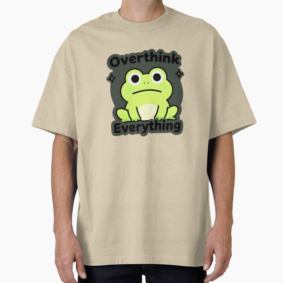 Overthinking Frog – Funny Anxiety Meme Cute Frog by AnimalAirtistry T-Shirts, Hoodie, Sweatshirt | BlankRebels.com (Image 1)