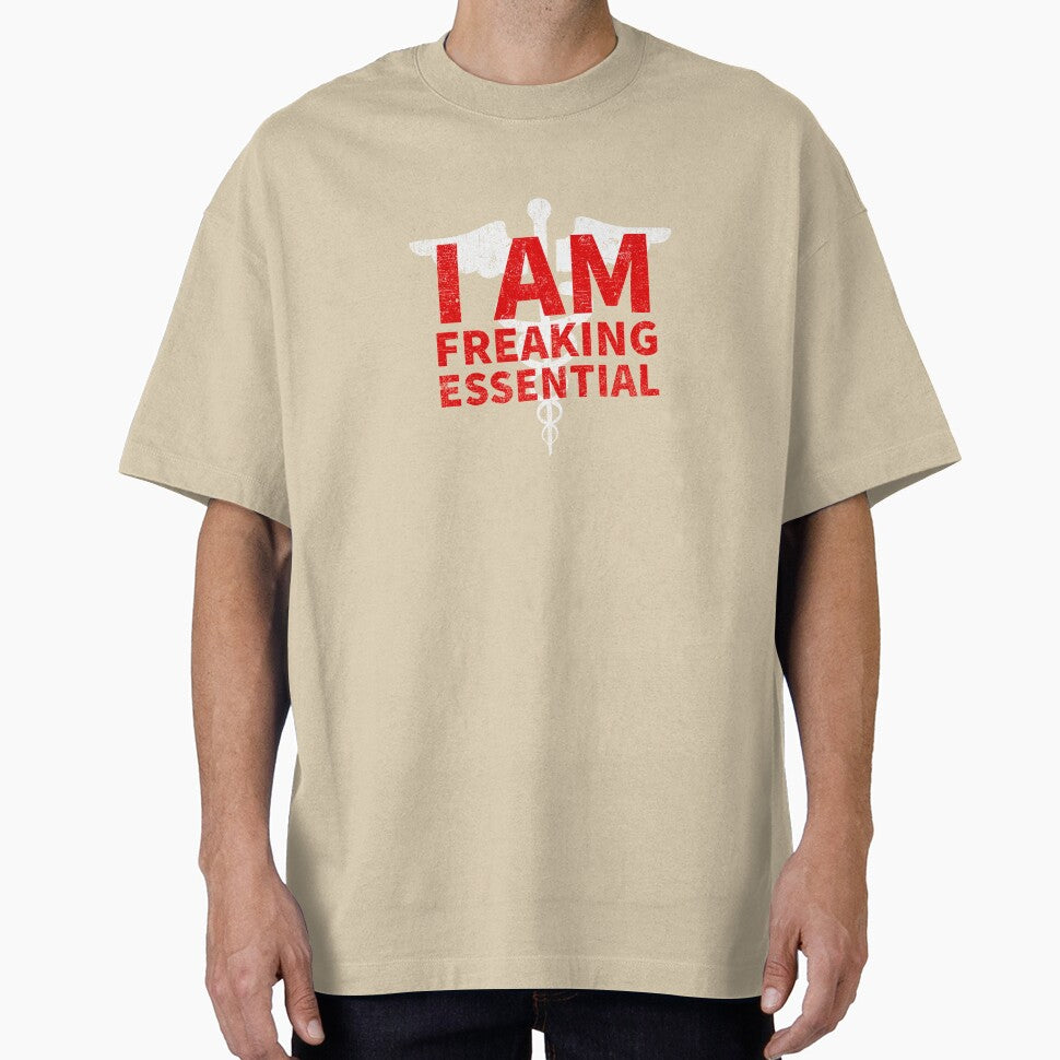 I am freaking essential RN Registered Nurse EMS Paramedic COVID 19 DISTRESSED VERSION by Dan Brady T-Shirts,... (Image 1)