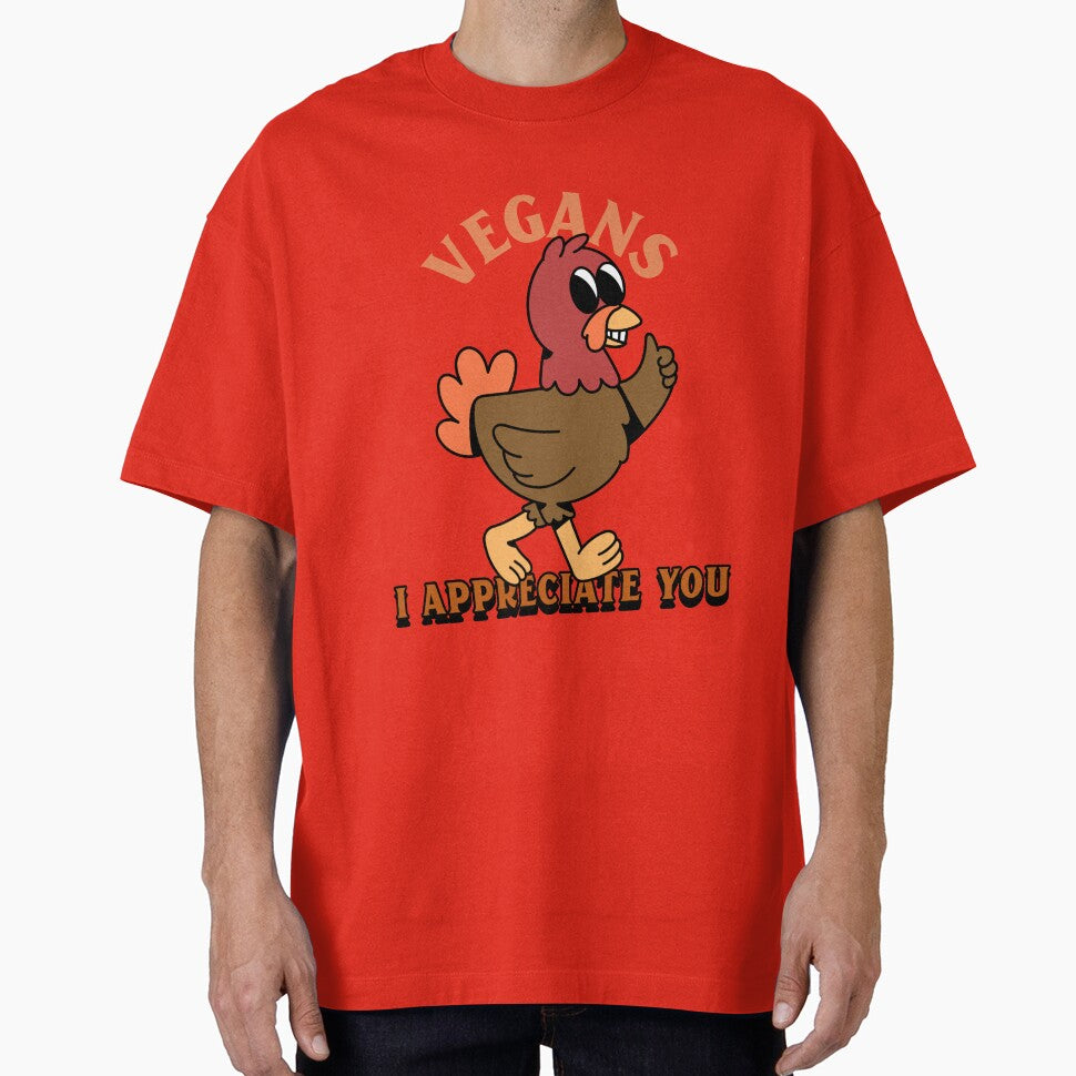 “Vegans I Appreciate You” Happy Cartoon Turkey by TickleSharkDsg T-Shirts, Hoodie, Sweatshirt | BlankRebels.com (Image 1)