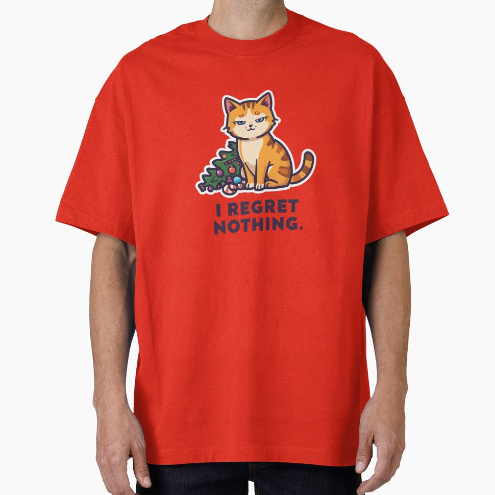 Cat vs Christmas Tree – I Regret Nothing Funny Holiday Design by gavinroyal