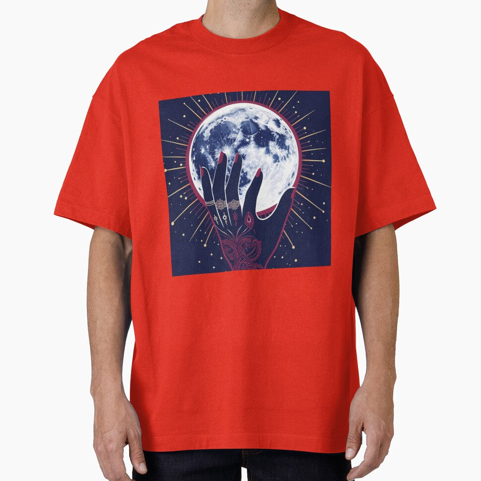 Touch the Moon – Mystical Hand with Henna & Lunar Glow by Her Amulet T-Shirts, Hoodie, Sweatshirt | BlankRebels.com (Image 1)