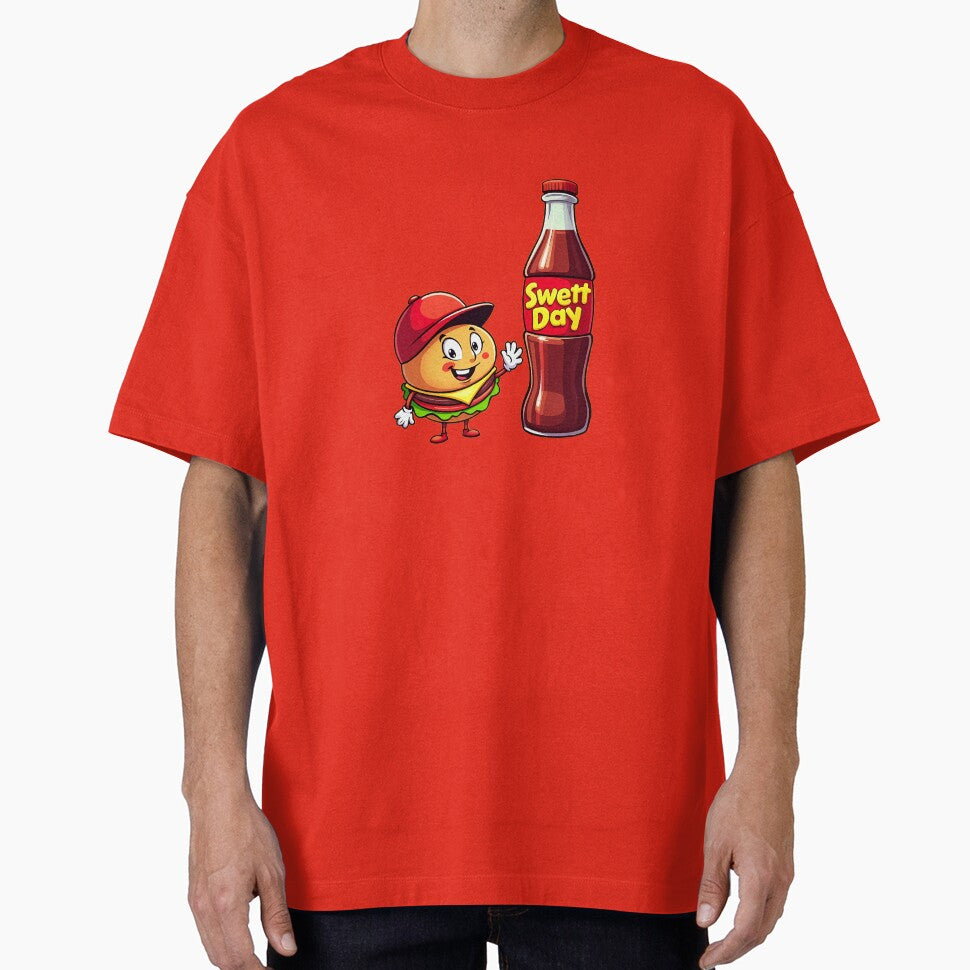 Cute Burger in Love with Soda – Funny Kawaii Food Art | Sweet Day by Sweetday2025 T-Shirts, Hoodie, Sweatshirt (Image 1)