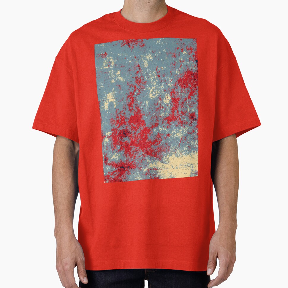 Grunge Chaos – Red, Grey & Cream Texture Art by SouthPrint T-Shirts, Hoodie, Sweatshirt | BlankRebels.com (Image 1)