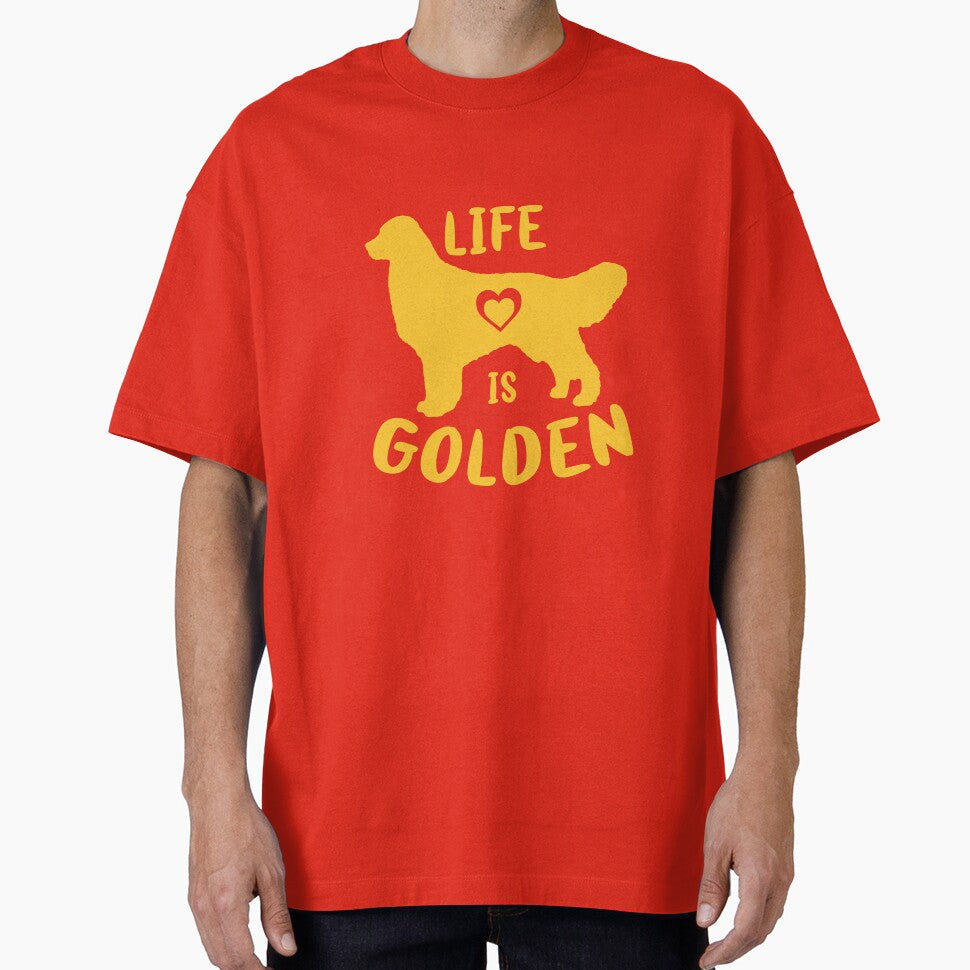 Life is Golden Retriever Funny Dog Mom Dad Owner Good Gift by BazaarTrades T-Shirts, Hoodie, Sweatshirt (Image 1)
