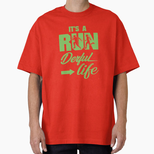 It's A Run Derful Life - Running Quotes -  Green, Magenta, Black, White - Marathoner Gift, Runner's Gift,... (Image 1)