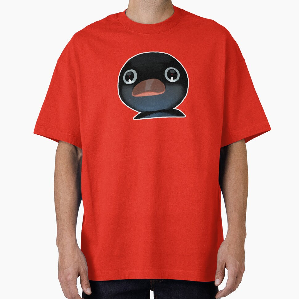 Terrified Pingu Meme (Coral Pink BG) by FilipeFerreira