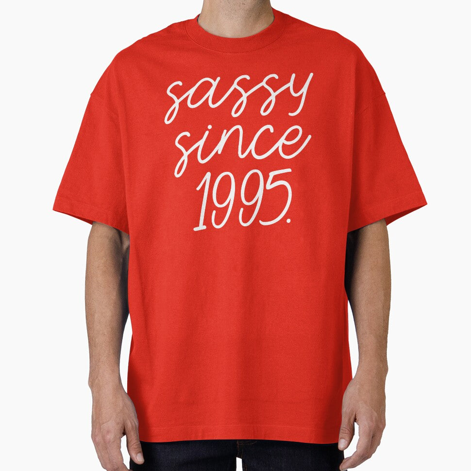 30th Birthday Shirt Sassy Since 1995 Retro 90s Vintage 30th Birthday Gift For Women Men Fun Birthday Party Tee... (Image 1)