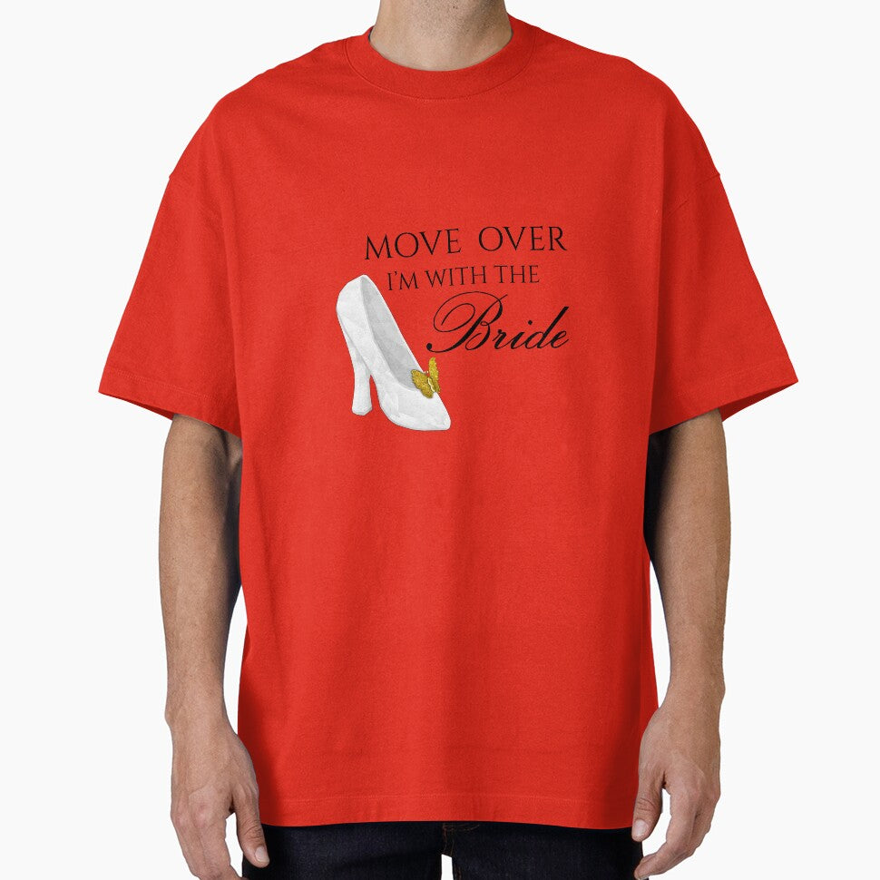 Wedding Season Hen Party Trip Bride Squad -  Move Over Im With the BRIDE  - Fuchsia by talgursmusthave... (Image 1)