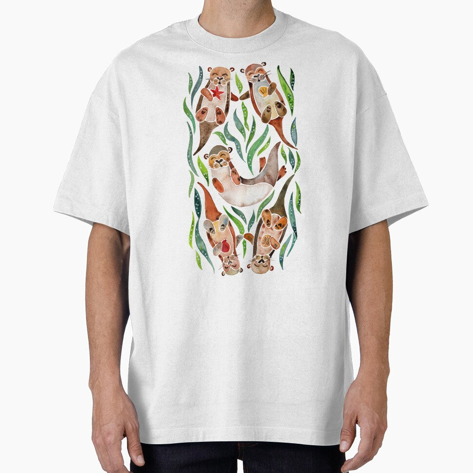 Five Otters – Green Seaweed by Cat Coquillette T-Shirts, Hoodie, Sweatshirt | BlankRebels.com (Image 1)
