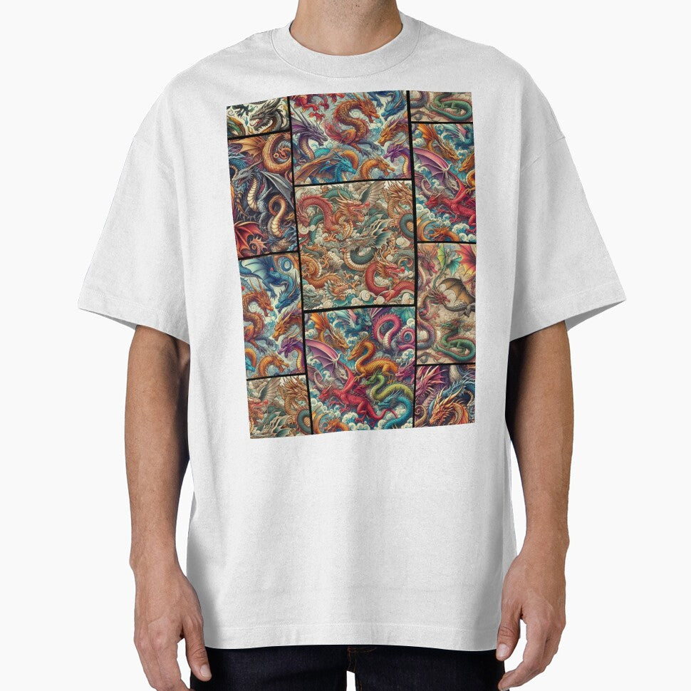 Dragons  Mosaic of tiled dragon sketch art by ZulryLifestyles T-Shirts, Hoodie, Sweatshirt | BlankRebels.com (Image 1)