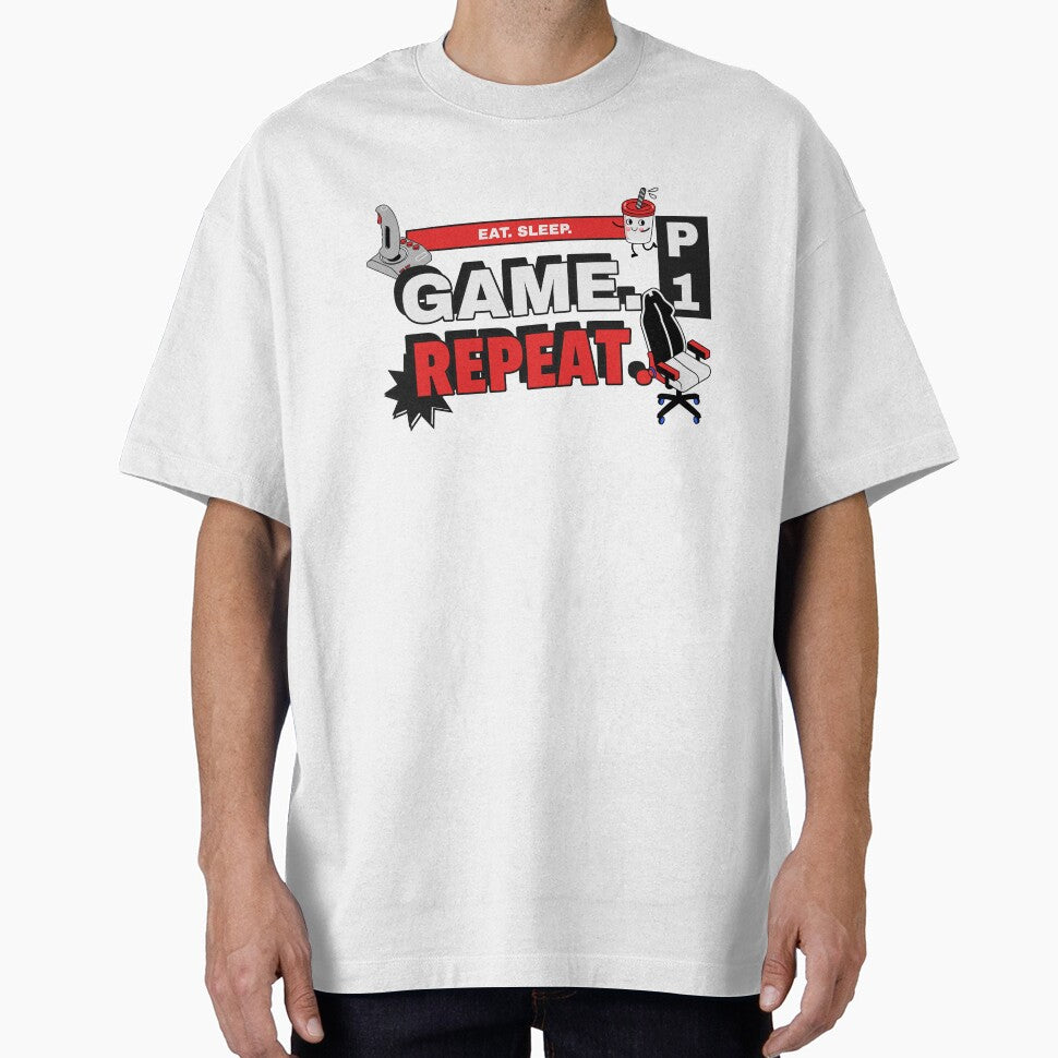 Eat Sleep Game Repeat Design by Robbo's Tees Designs