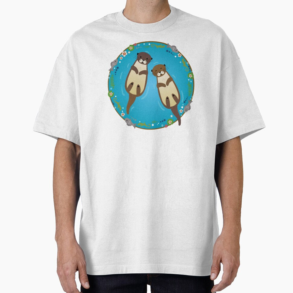 Otters Swimming in a Pond by LeCouleur T-Shirts, Hoodie, Sweatshirt | BlankRebels.com (Image 1)