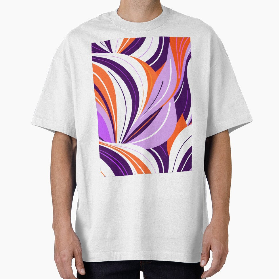 Mid Century Modern Abstract Botanical Tangerine Lilac T-Shirts, Hoodie, Sweatshirt
