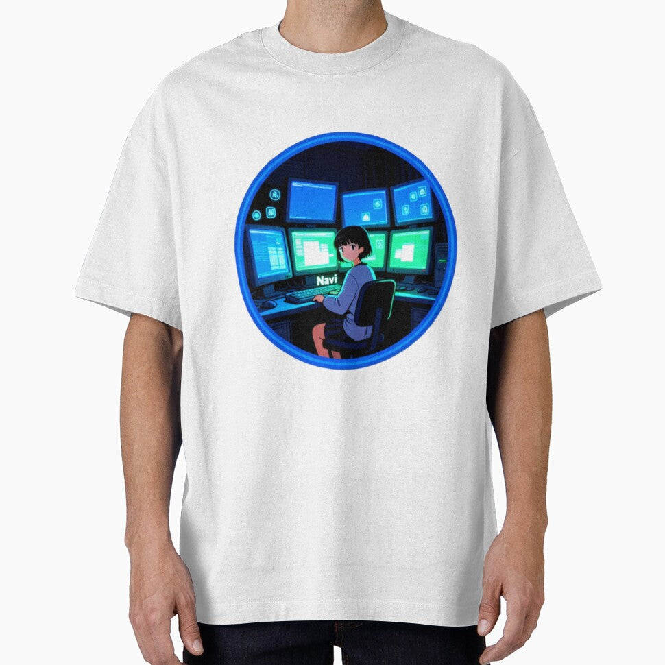 Navi serial Experiments Lain sky Aesthetic | Cute Bear Hoodie Anime Vaporwave Design by Gurjeetpixelart... (Image 1)