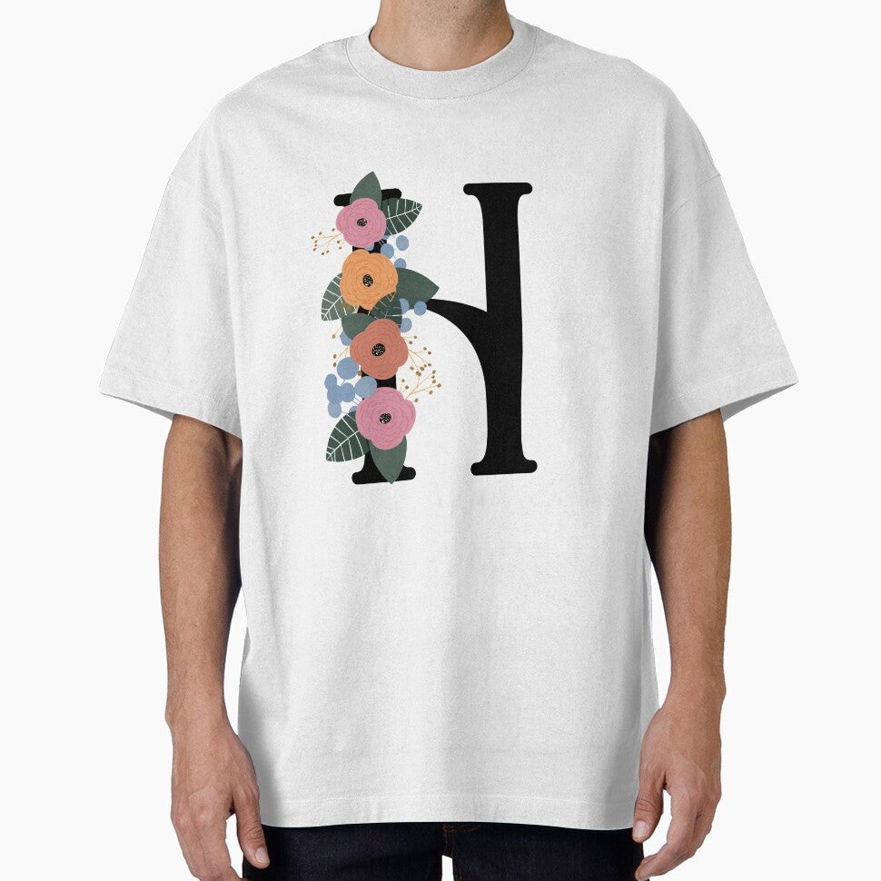 Floral Letter H by Egodcounseling T-Shirts, Hoodie, Sweatshirt | BlankRebels.com (Image 1)