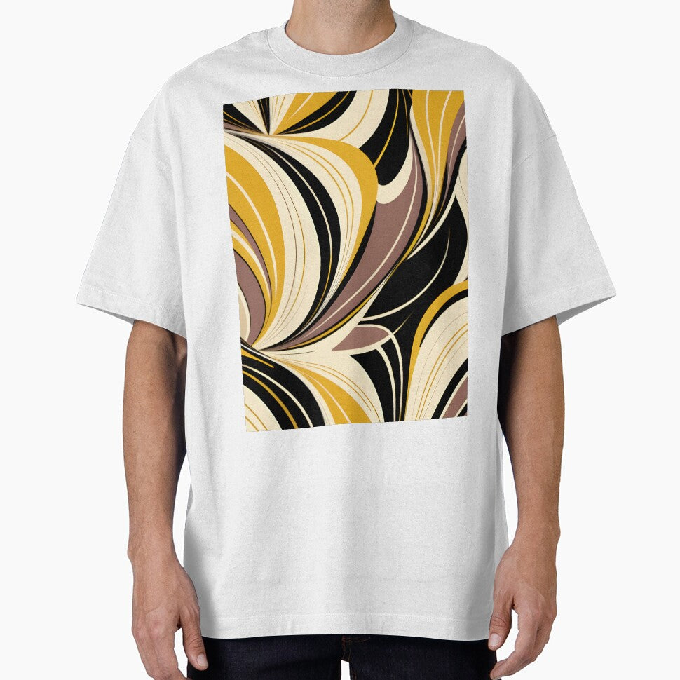 Mid Century Modern  Abstract Botanical Chocolate Brown, Yellow by Prints and Lifestyle T-Shirts, Hoodie, Sweatshirt (Image 1)