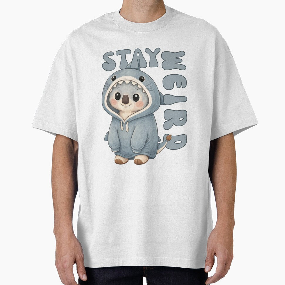 Stay Weird Koala T-Shirt – Cute Shark Hoodie Graphic Tee – Trendy Gen Z Aesthetic Shirt – Funny Introvert Gift... (Image 1)