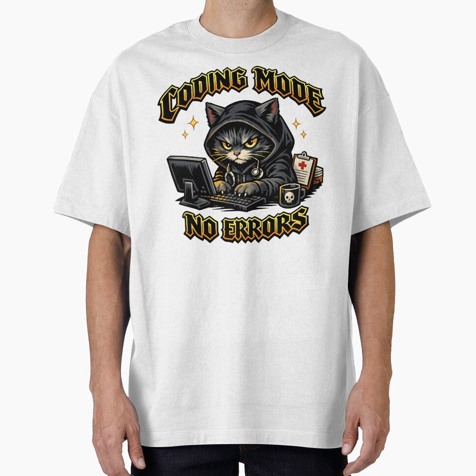 Coding Mode No Errors – Medical Coder Cat Healthcare Tech Art by ClinicalHubs T-Shirts, Hoodie, Sweatshirt (Image 1)