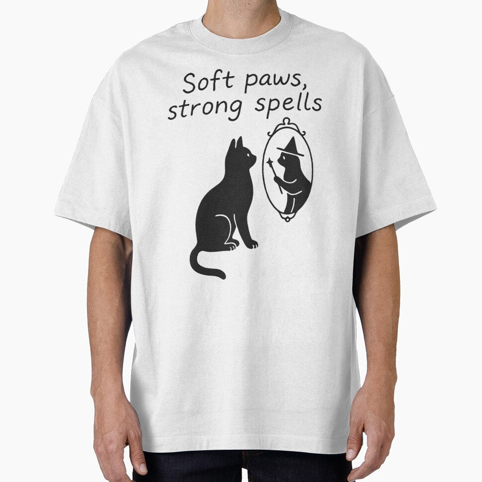 Strong Spells, Soft Paws – Cozy Pullover Hoodies & T-shirts for Cat Lovers – Warm Aesthetic Design by... (Image 1)