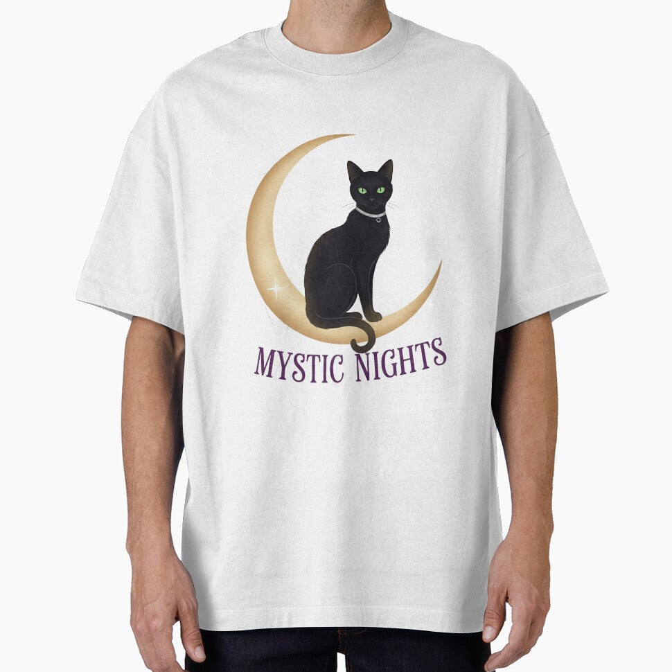 Mystic Nights Black Cat on Crescent Moon by Creative.Shop T-Shirts, Hoodie, Sweatshirt | BlankRebels.com (Image 1)