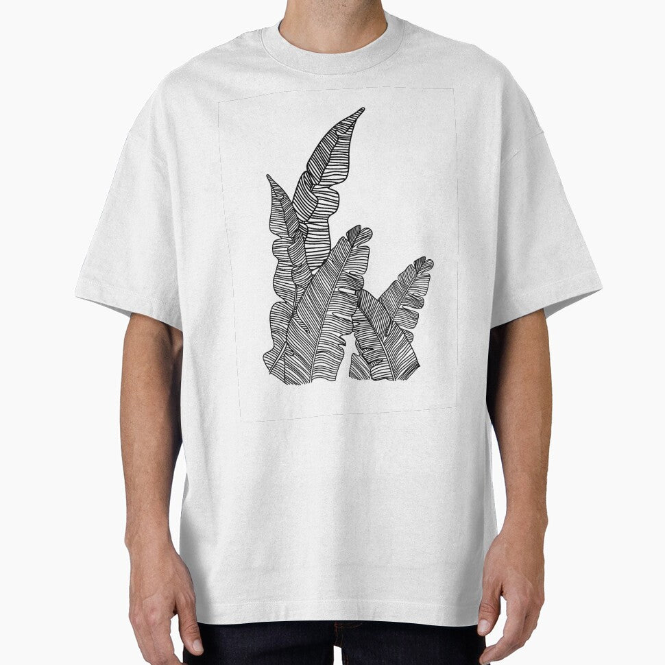Banana Leaf Line Art by minimallineart T-Shirts, Hoodie, Sweatshirt | BlankRebels.com (Image 1)