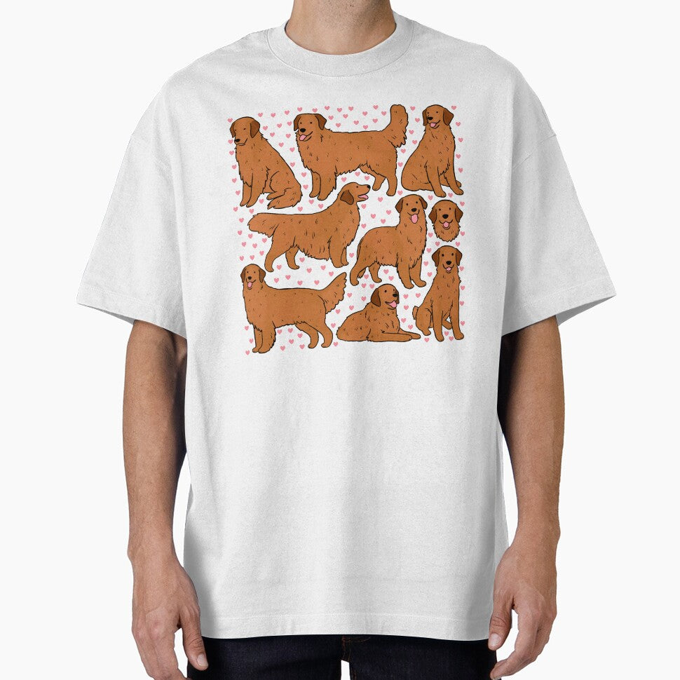 Red Golden retriever cute pattern by Yarafantasyart T-Shirts, Hoodie, Sweatshirt | BlankRebels.com (Image 1)