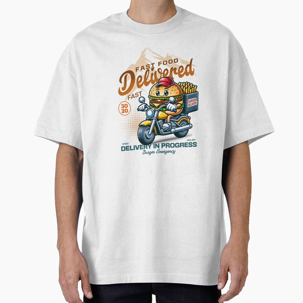 cute burger delivery with motorcycle by ShawishArt T-Shirts, Hoodie, Sweatshirt | BlankRebels.com (Image 1)