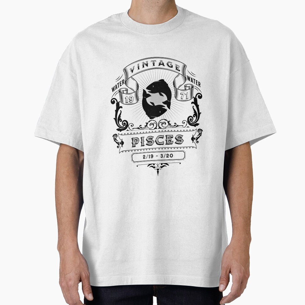 The Zodiac Sign of Pisces Black and White 1971 by rhombusOnion T-Shirts, Hoodie, Sweatshirt | BlankRebels.com (Image 1)