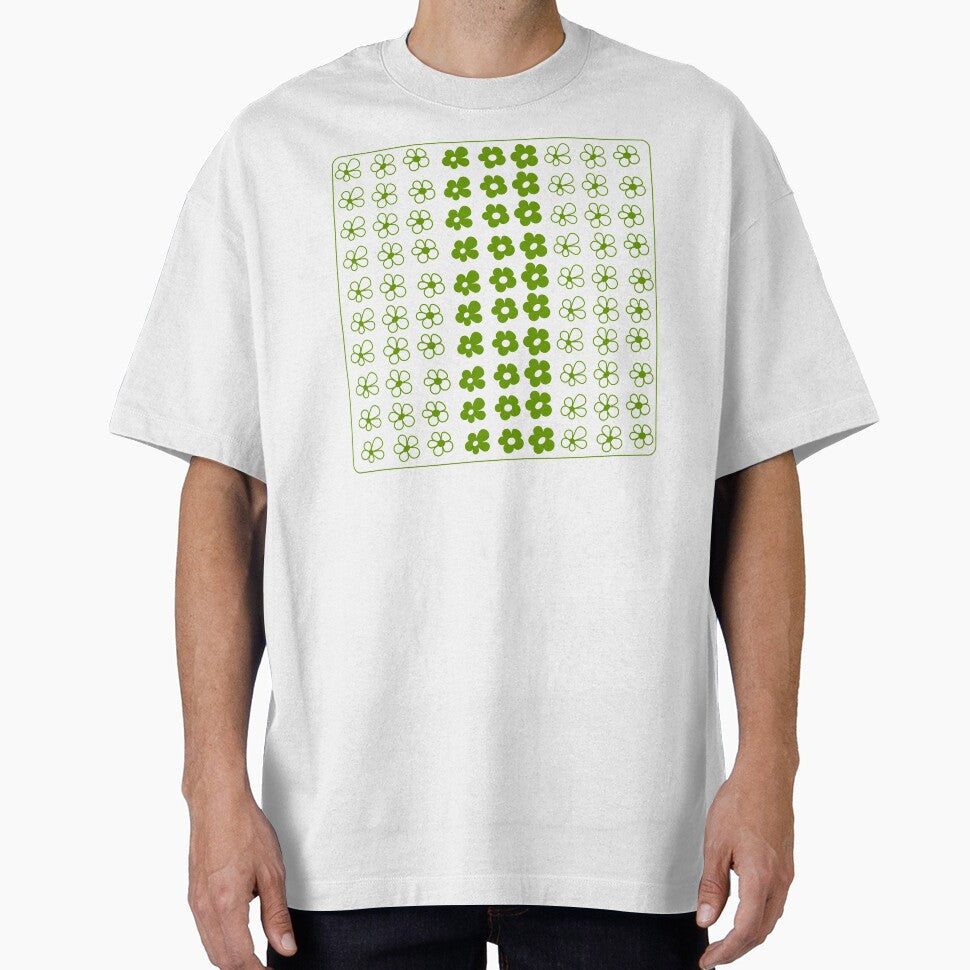 Pastel Green Flower Grid Cute 90s Aesthetic Green Flowers by PuddleMart T-Shirts, Hoodie, Sweatshirt (Image 1)