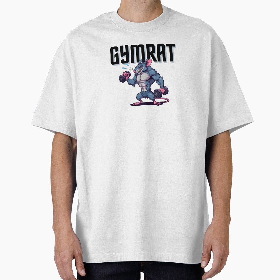 Gym Rat - Funny Fitness Illustration by SkyLark Studio T-Shirts, Hoodie, Sweatshirt | BlankRebels.com (Image 1)