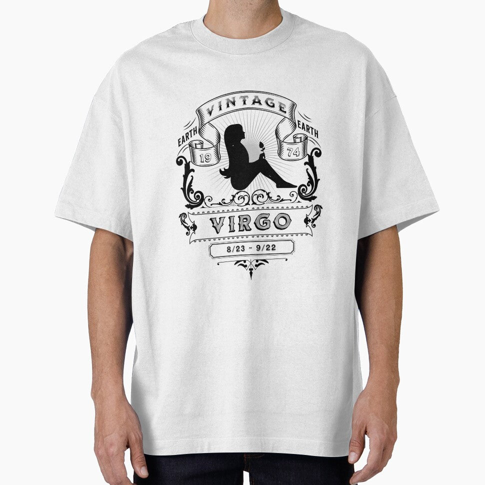 The Zodiac Sign of Virgo Black and White  1974 by rhombusOnion T-Shirts, Hoodie, Sweatshirt | BlankRebels.com (Image 1)
