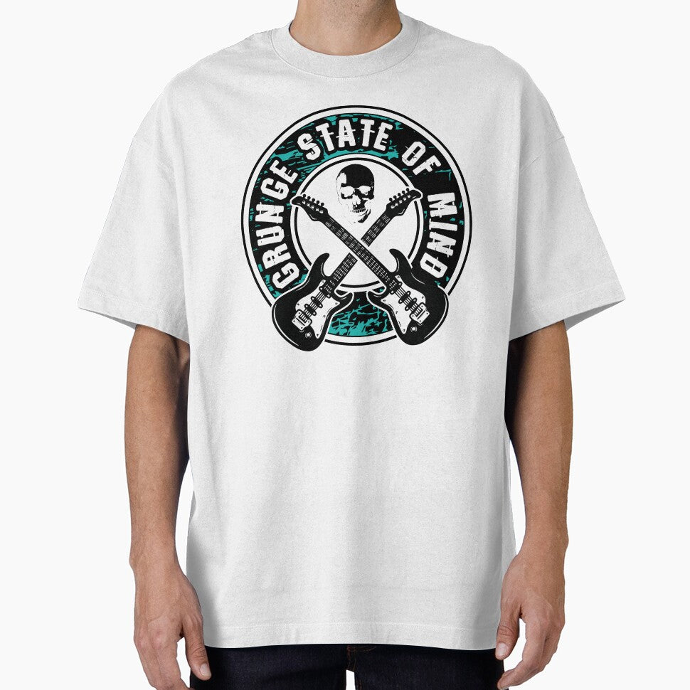 Grunge State of Mind - 90s Rock Guitar and Skull Art by Dmetalx Art Apparel T-Shirts, Hoodie, Sweatshirt (Image 1)