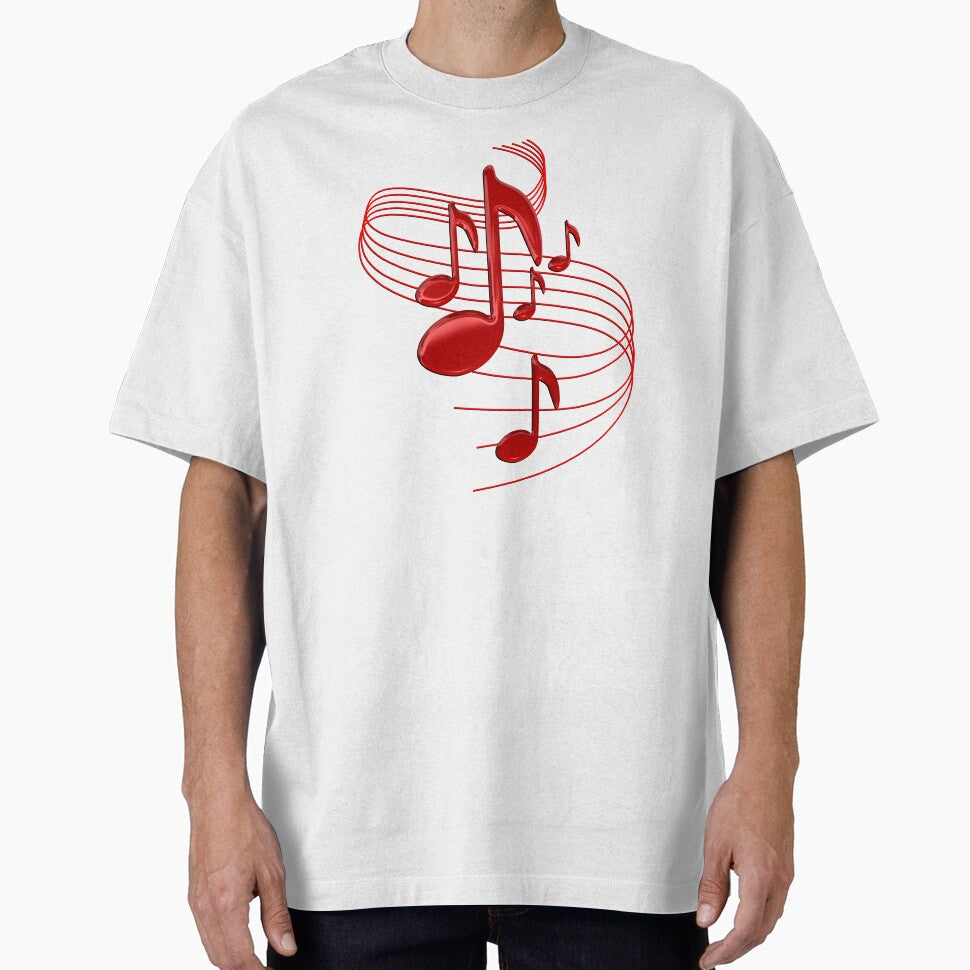 Red Flowing Music Notes by CoolDoodles T-Shirts, Hoodie, Sweatshirt | BlankRebels.com (Image 1)