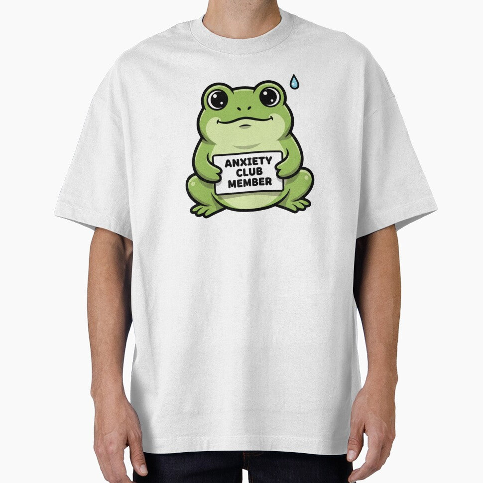 Anxiety Club Member Cute Frog by  Existential T-Shirts, Hoodie, Sweatshirt | BlankRebels.com (Image 1)