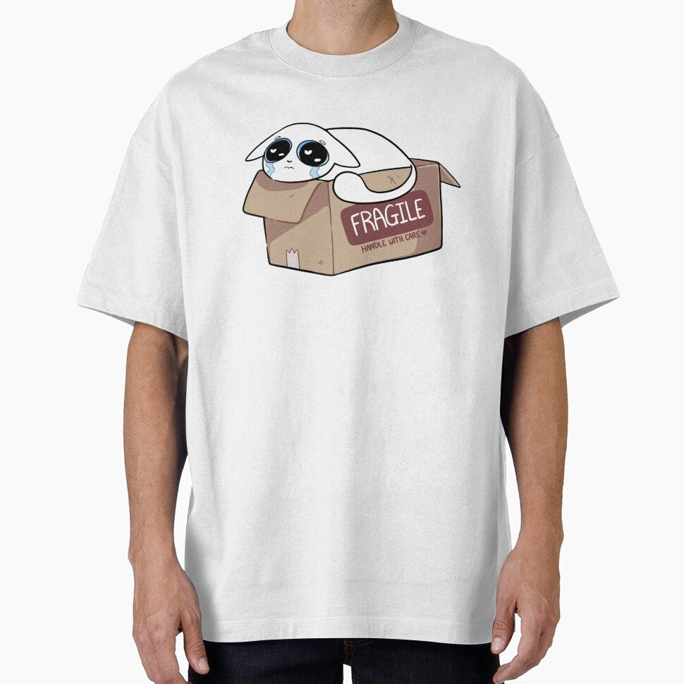 Fragile Handle with Care! (white cat) by sarakayy T-Shirts, Hoodie, Sweatshirt | BlankRebels.com (Image 1)
