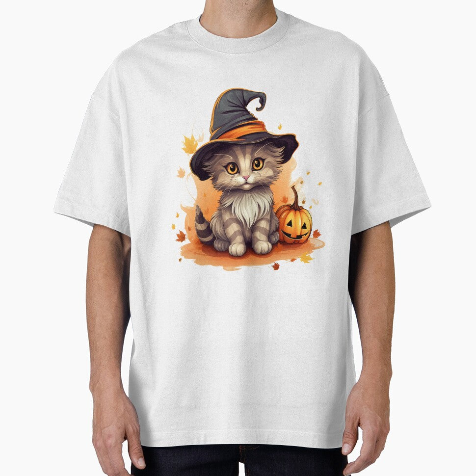Halloween cute cat with a hat by Mikakujumi T-Shirts, Hoodie, Sweatshirt | BlankRebels.com (Image 1)