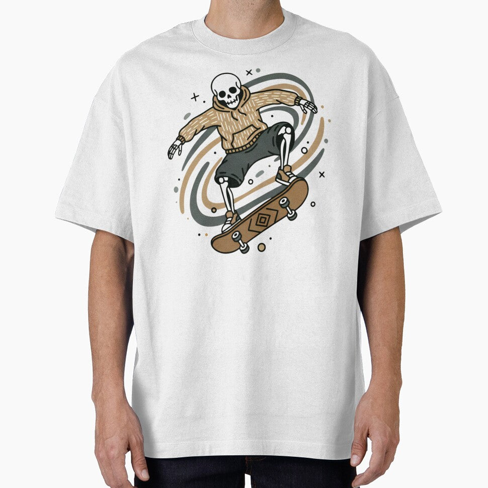 SKATER | Minimalist Skeleton Streetwear Art by DEADLINE. T-Shirts, Hoodie, Sweatshirt | BlankRebels.com (Image 1)