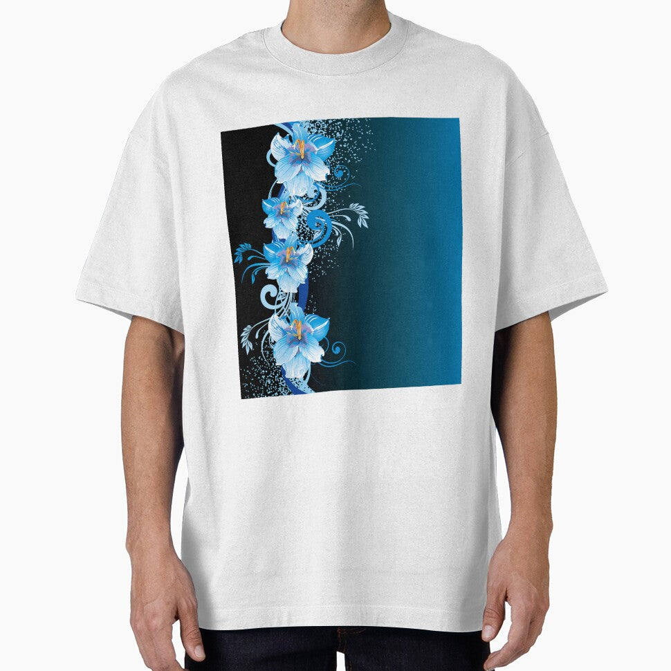 Pretty Blue Floral Merchandise by cindyfordyce T-Shirts, Hoodie, Sweatshirt | BlankRebels.com (Image 1)