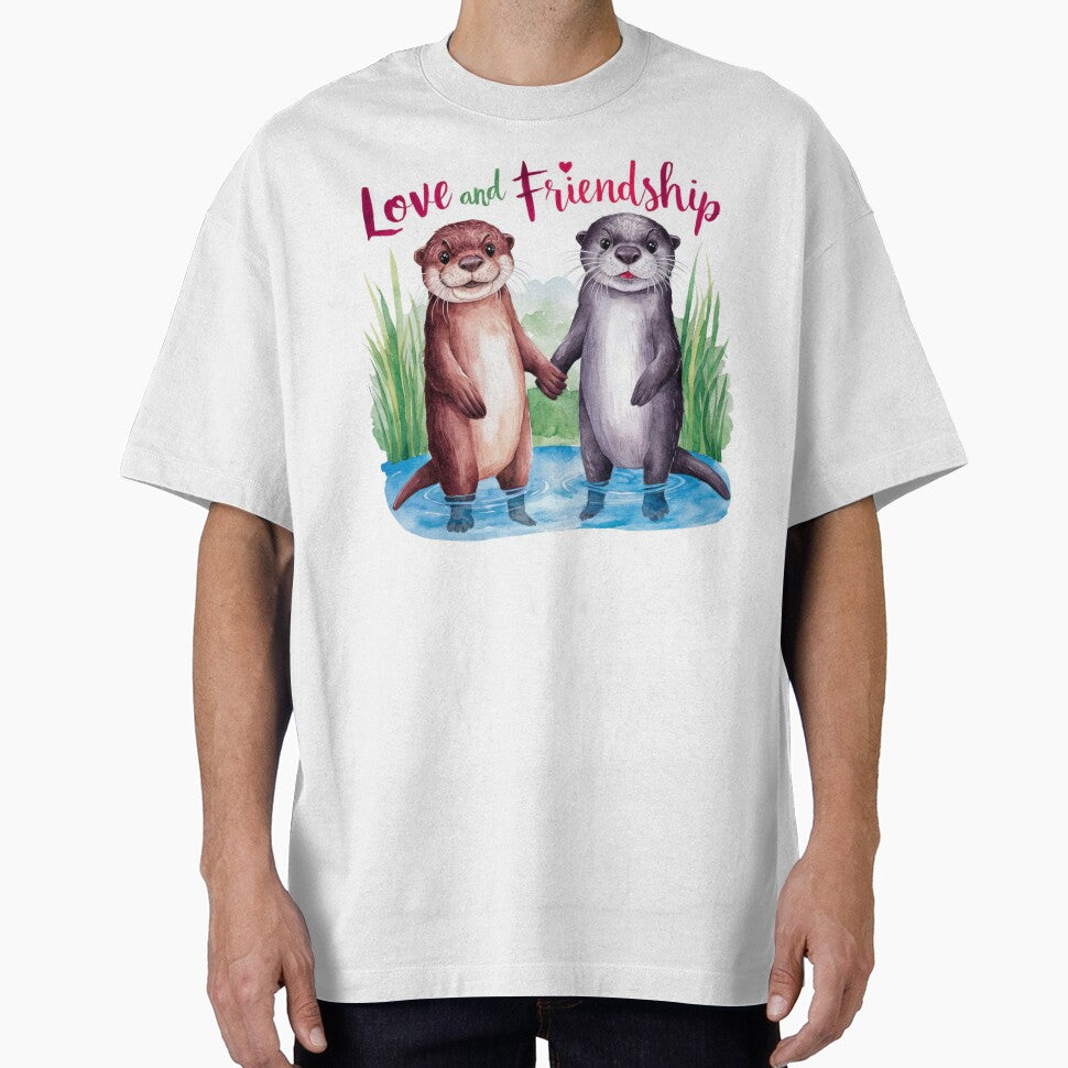Love and Friendship: Playful Otters Art by deluxedigital1 T-Shirts, Hoodie, Sweatshirt | BlankRebels.com (Image 1)