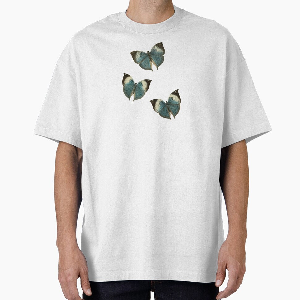 Blue Butterflies Vintage Illustration by bookishneighbor T-Shirts, Hoodie, Sweatshirt | BlankRebels.com (Image 1)
