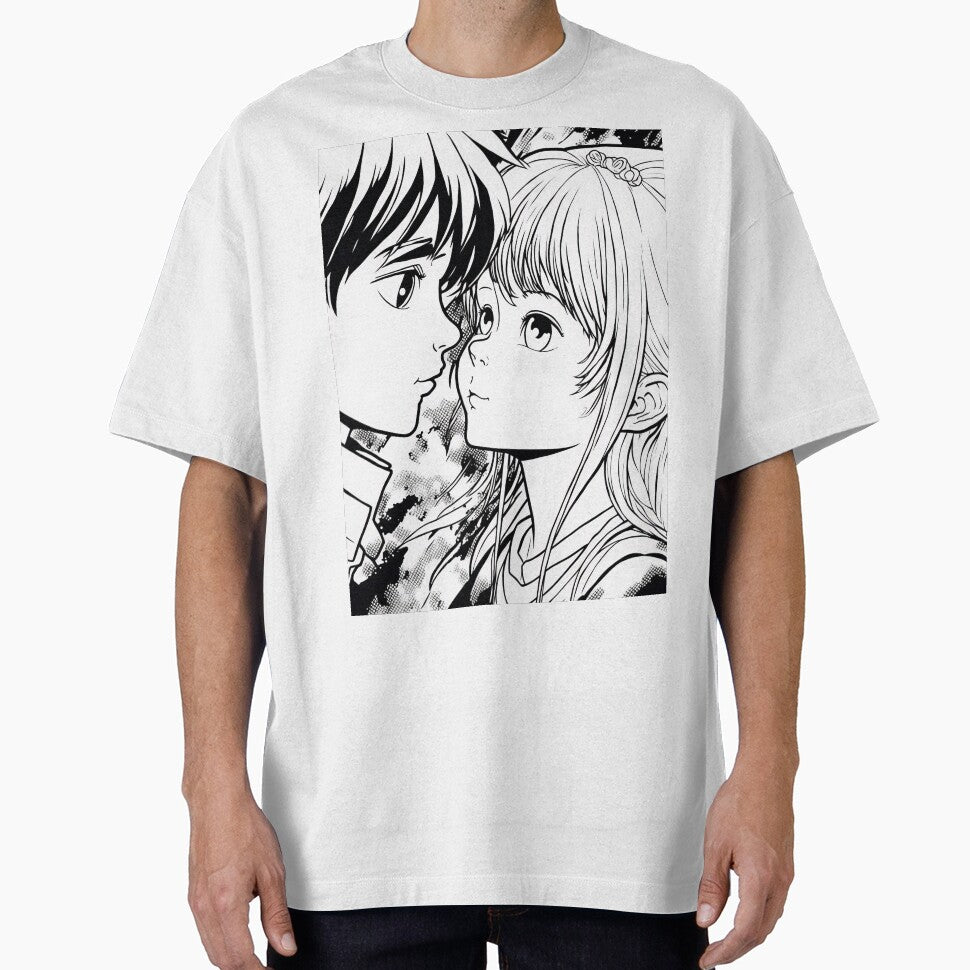 Cute Manga Sweethearts Couple in Black and white by kansaikate T-Shirts, Hoodie, Sweatshirt | BlankRebels.com (Image 1)